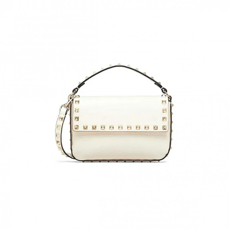 VALENTINO GARAVANI SMALL ROCKSTUD LEATHER TOP HANDLE BAG VW0P0W07VSHI16 (19*13.5*3cm)