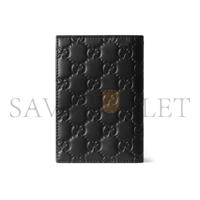 GUCCI GG EMBLEM PASSPORT CASE 850184 (12*7.5cm) GUCCI GG EMBLEM PASSPORT CASE 850184 (12*7.5cm)
