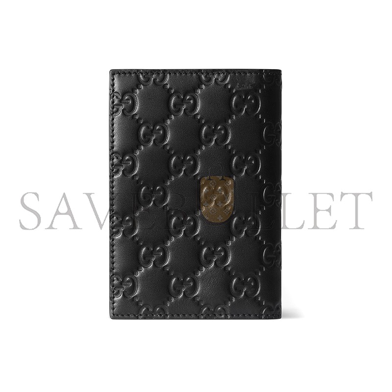 GUCCI GG EMBLEM PASSPORT CASE 850184 (12*7.5cm) GUCCI GG EMBLEM PASSPORT CASE 850184 (12*7.5cm)