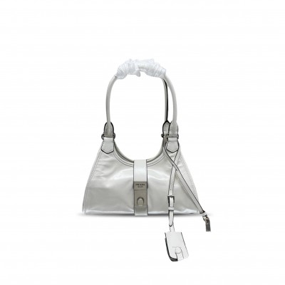 PRADA SMALL PUSH-BUTTON LEATHER HANDBAG 1BG580 (26*18*12cm) PRADA SMALL PUSH-BUTTON LEATHER HANDBAG 1BG580 (26*18*12cm)
