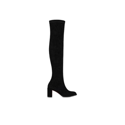 CHRISTIAN LOUBOUTIN CHUNKY HEELED HIGH BOOTS 