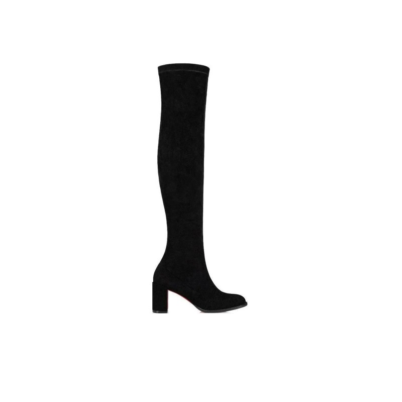 CHRISTIAN LOUBOUTIN CHUNKY HEELED HIGH BOOTS 