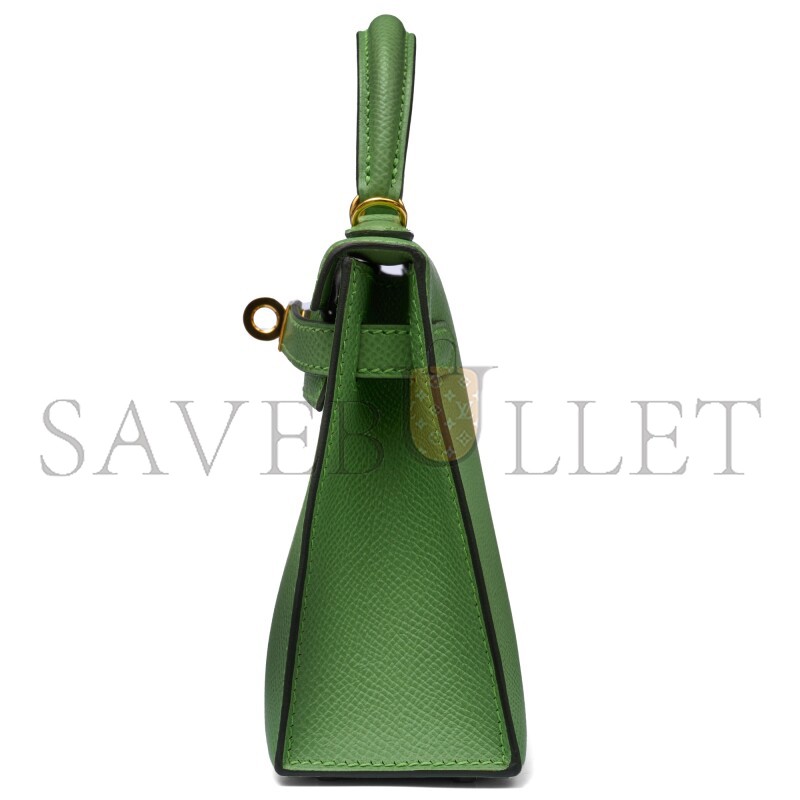HERMÈS MASTER VERT CRIQUET EPSOM MINI KELLY II GOLD HARDWARE (19*12*5.5cm)