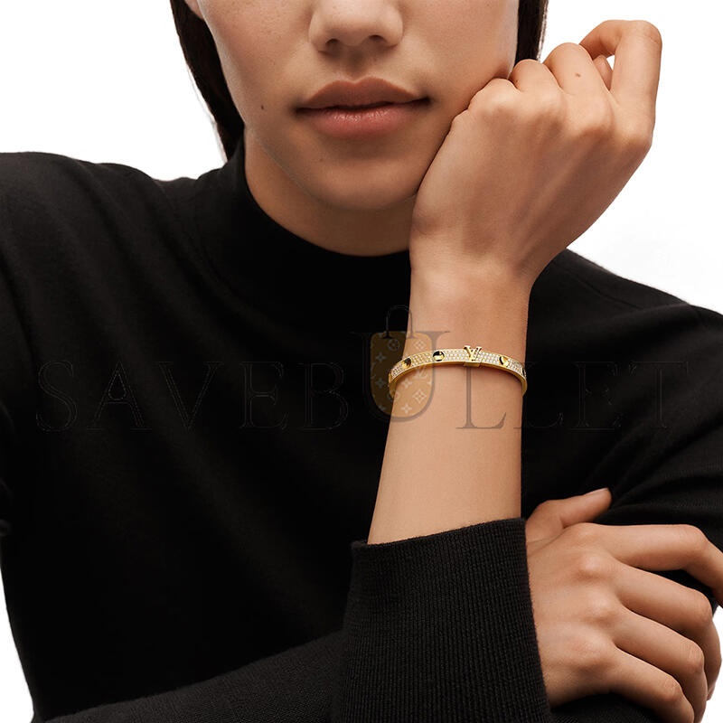 LOUIS VUITTON EMPREINTE BANGLE, YELLOW GOLD AND PAVE DIAMONDS Q95785 LOUIS VUITTON EMPREINTE BANGLE, YELLOW GOLD AND PAVE DIAMONDS Q95785