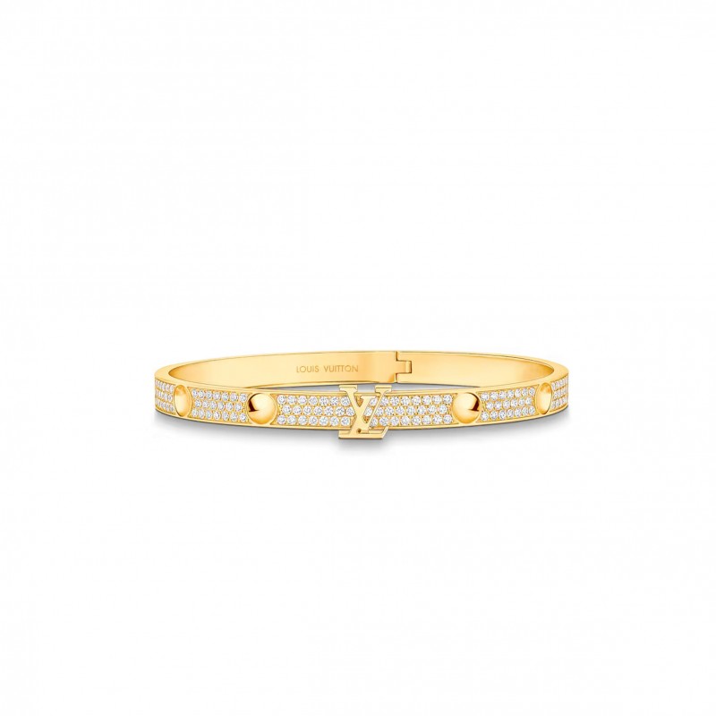 LOUIS VUITTON EMPREINTE BANGLE, YELLOW GOLD AND PAVE DIAMONDS Q95785 LOUIS VUITTON EMPREINTE BANGLE, YELLOW GOLD AND PAVE DIAMONDS Q95785