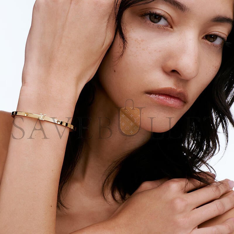 LOUIS VUITTON EMPREINTE SMALL BANGLE, YELLOW GOLD Q05319