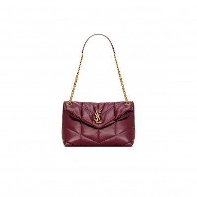 YSL PUFFER SMALL IN SHINY LEATHER 577476AAFE16593 (29*17*11cm)