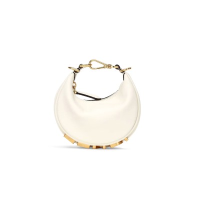 FENDI NANO FENDIGRAPHY WHITE LEATHER CHARM 7AS089A5DYF1HEL (16.5*14*5cm)