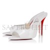 CHRISTIAN LOUBOUTIN MISS Z MULE 100MM OPEN HEEL SANDALS PATENT LEATHER WHITE WOMEN'S 1250970W302 CHRISTIAN LOUBOUTIN MISS Z MULE 100MM OPEN HEEL SANDALS PATENT LEATHER WHITE WOMEN'S 1250970W302