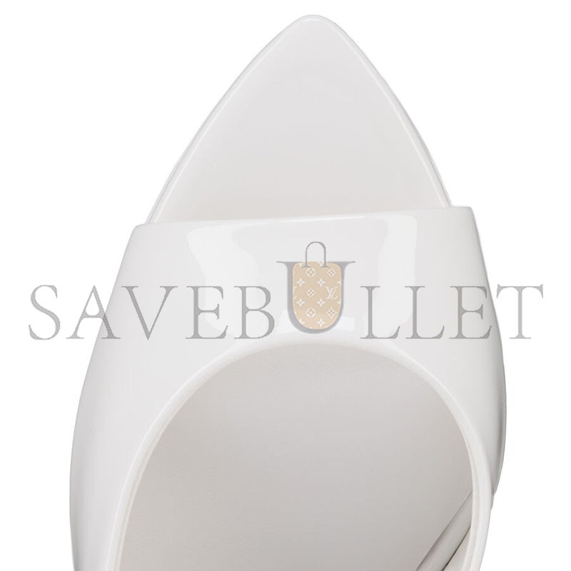 CHRISTIAN LOUBOUTIN MISS Z MULE 100MM OPEN HEEL SANDALS PATENT LEATHER WHITE WOMEN'S 1250970W302 CHRISTIAN LOUBOUTIN MISS Z MULE 100MM OPEN HEEL SANDALS PATENT LEATHER WHITE WOMEN'S 1250970W302