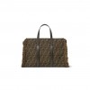 FENDI SUMMER TOTE BROWN FF JACQUARD FABRIC BAG 8BH435AFPMF1GL7 (37*29*16cm)