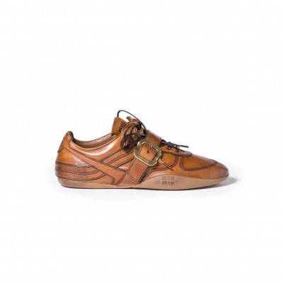MIU MIU LEATHER SNEAKERS WITH BUCKLE 5E549E