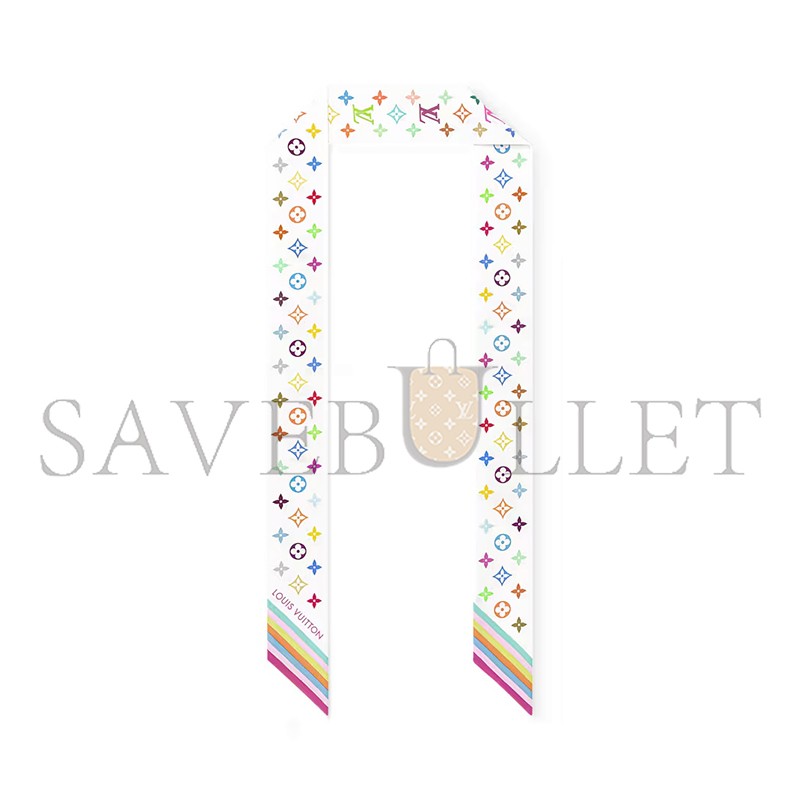 LOUIS VUITTON SCARF MURAKAMI LV X TM MONOGRAM MULTICOLOR BB BANDEAU M94963 (120*5cm) LOUIS VUITTON SCARF MURAKAMI LV X TM MONOGRAM MULTICOLOR BB BANDEAU M94963 (120*5cm)
