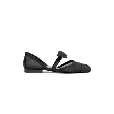 CHANEL MARY JANES MESH & GROSGRAIN G46701