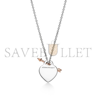 TIFFANY LOVESTRUCK HEART TAG PENDANT IN SILVER AND ROSE GOLD, MEDIUM 70878224