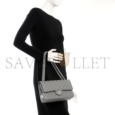 CHANEL MASTER CAVIAR QUILTED MEDIUM DOUBLE FLAP GREY 212974 (25*16*6cm) CHANEL MASTER CAVIAR QUILTED MEDIUM DOUBLE FLAP GREY 212974 (25*16*6cm)