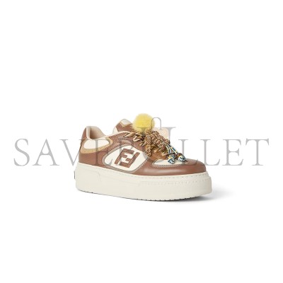 FENDI MATCH BROWN LEATHER PLATFORM LOW-TOPS WITH CHARM 8E8721AY9NF1TO6 FENDI MATCH BROWN LEATHER PLATFORM LOW-TOPS WITH CHARM 8E8721AY9NF1TO6