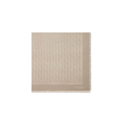 FENDI SCARF FF SHAWL DOVE GREY SILK AND WOOL SHAWL FXT069AJW7F1N3T (140*140cm)