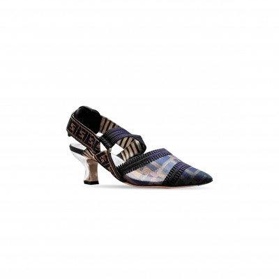 FENDI COLIBRI HIGH-HEELED SLINGBACKS 