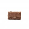 CHANEL MEDIUM CLASSIC DOUBLE FLAP BAG SUEDE LEATHER LIGHT BROWN LGHW (25*16*6cm)