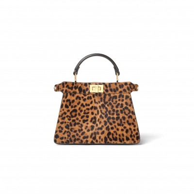 FENDI PEEKABOO ISEEU PETITE PRINTED CAVALLINO CALFSKIN BAG 8BN335AYD4F0A6E (20*15.5*11cm)