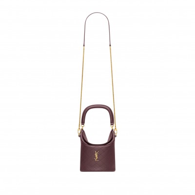 YSL GABY BUCKET BAG IN LAMBSKIN 7639611EL076195 (19*17*15cm)