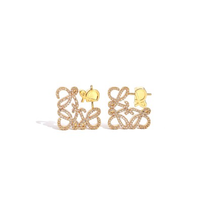 LOEWE FULLY BEJEWELED HOLLOW LUXE STUD EARRINGS LOEWE FULLY BEJEWELED HOLLOW LUXE STUD EARRINGS