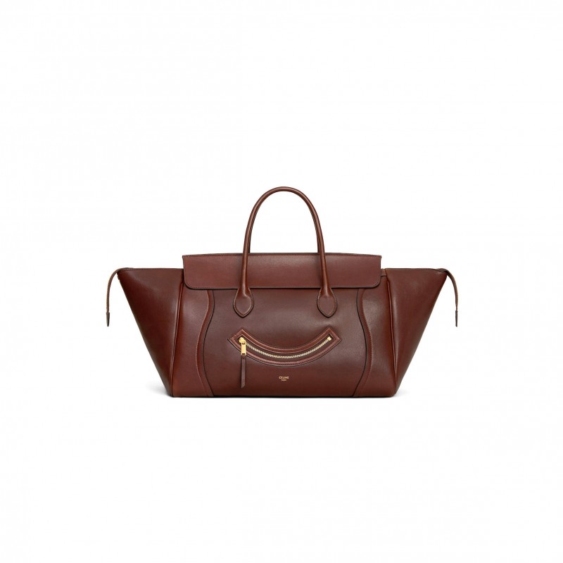 CELINE MEDIUM SMILING NEW LUGGAGE IN SUPPLE SHINY LAMBSKIN 123693GW2.28BK (36*22*16cm) CELINE MEDIUM SMILING NEW LUGGAGE IN SUPPLE SHINY LAMBSKIN 123693GW2.28BK (36*22*16cm)