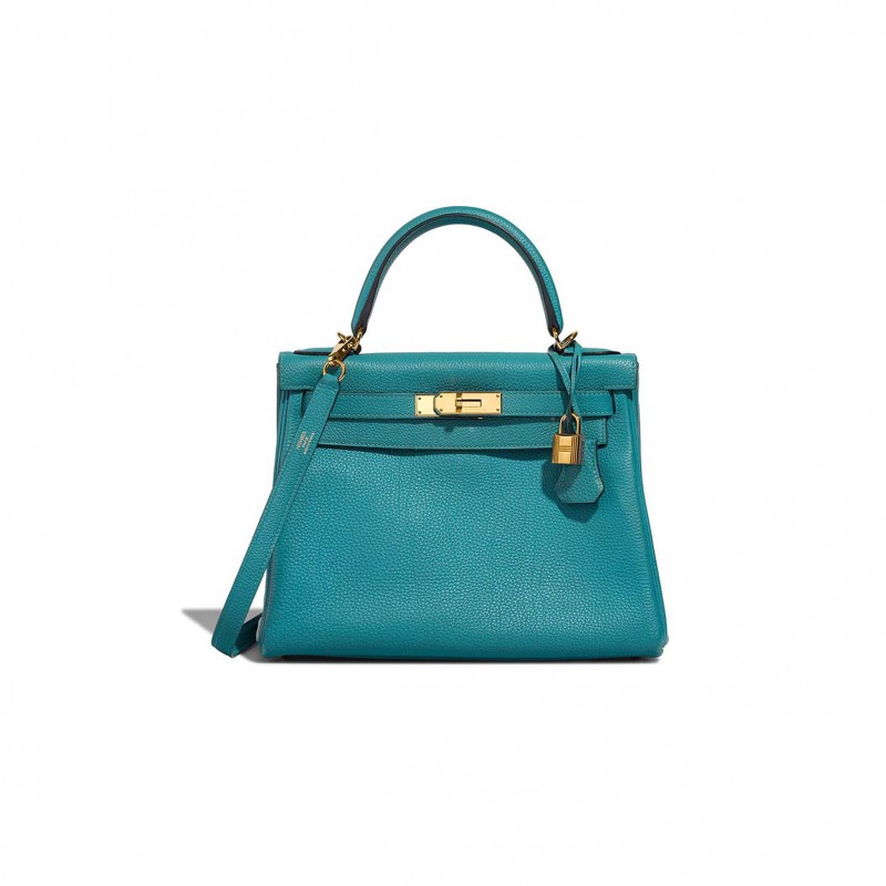 HERMÈS KELLY 28 TOGO BLEU PAON  (28*21*10cm)