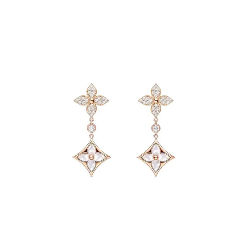 LOUIS VUITTON DIAMOND EARRINGS Q06489