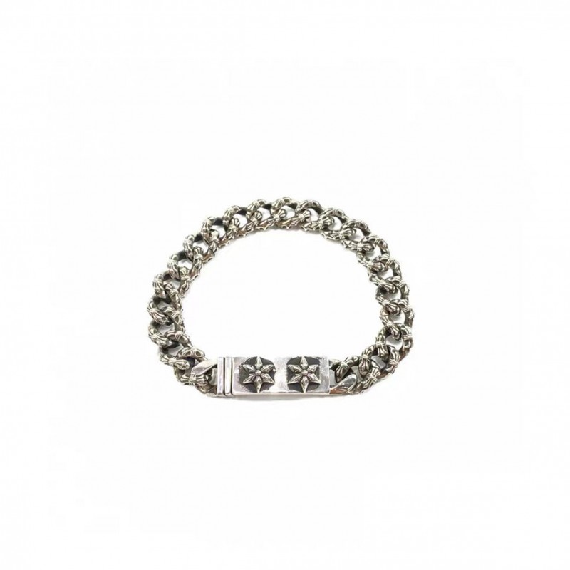 CHROME HEARTS DOUBLE SIX-POINTED STAR FULL FLOWER STORY BRACELET 