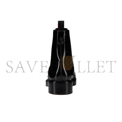 CHRISTIAN LOUBOUTINMEN'S BLACK BATTERSEA LEATHER CHELSEA BOOTS WITH SPIKES 3250079BK01