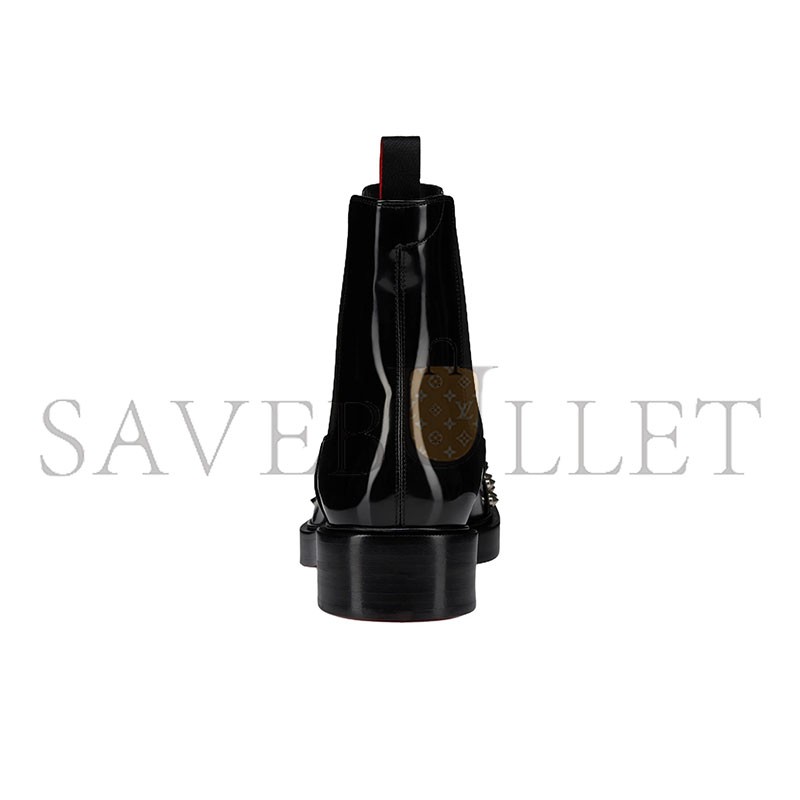 CHRISTIAN LOUBOUTINMEN'S BLACK BATTERSEA LEATHER CHELSEA BOOTS WITH SPIKES 3250079BK01