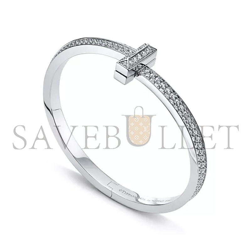 TIFFANY TT1 WIDE DIAMOND HINGED BANGLE IN WHITE GOLD 68127394 TIFFANY TT1 WIDE DIAMOND HINGED BANGLE IN WHITE GOLD 68127394