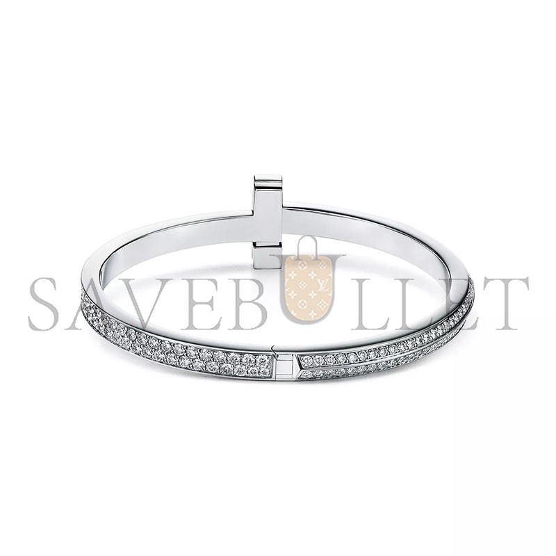 TIFFANY TT1 WIDE DIAMOND HINGED BANGLE IN WHITE GOLD 68127394 TIFFANY TT1 WIDE DIAMOND HINGED BANGLE IN WHITE GOLD 68127394