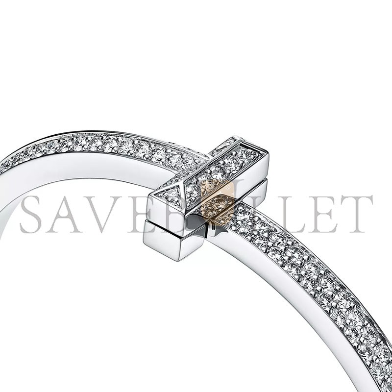 TIFFANY TT1 WIDE DIAMOND HINGED BANGLE IN WHITE GOLD 68127394 TIFFANY TT1 WIDE DIAMOND HINGED BANGLE IN WHITE GOLD 68127394
