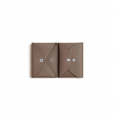 HERMES CALVI DUO COMPACT CARD HOLDER H083035CK18 (10.5*7*1.3cm)