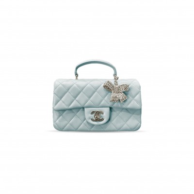 CHANEL MINI CLASSIC HANDBAG WITH TOP HANDLE AS2431 (20*12*6cm) CHANEL MINI CLASSIC HANDBAG WITH TOP HANDLE AS2431 (20*12*6cm)