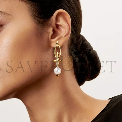 TIFFANY TITAN BY PHARRELL WILLIAMSPEARL EARRINGS IN YELLOW GOLD WITH DIAMONDS 73122198