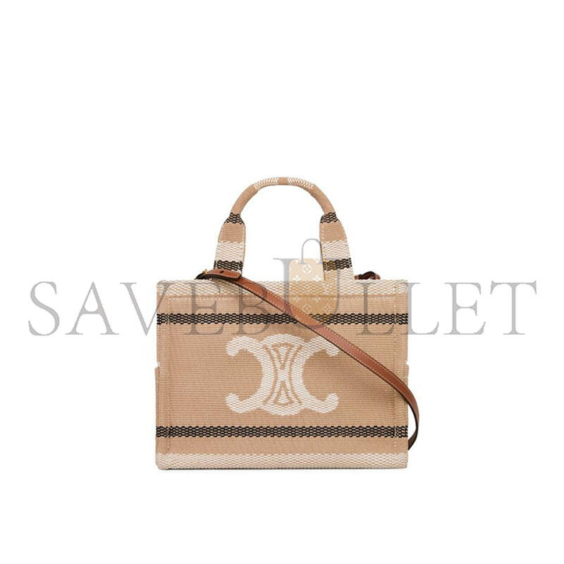 CELINE SMALL CABAS THAIS IN STRIPED TEXTILE WITH TRIOMPHE 199162FV2.02BL (25.5*18.5*12cm) CELINE SMALL CABAS THAIS IN STRIPED TEXTILE WITH TRIOMPHE 199162FV2.02BL (25.5*18.5*12cm)