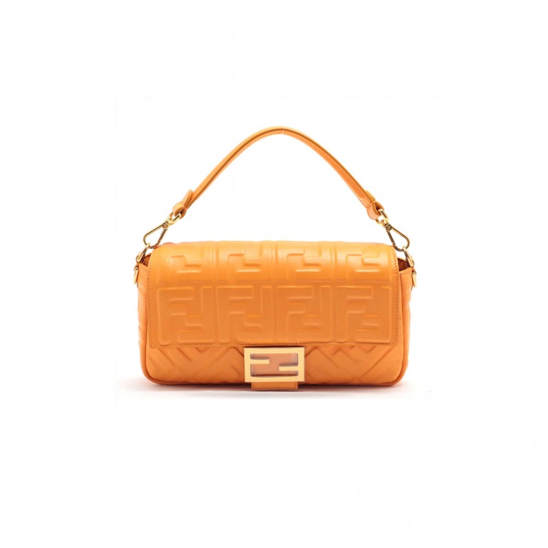 FENDI BAGUETTE NAPPA LEATHER ORANGE  (27*15*6cm)