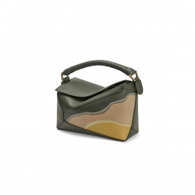 LOEWE SMALL PUZZLE EDGE LANDSCAPE BAG IN NAPPA CALFSKIN A510P60XB0-5686 (24*16.5*10.5cm)