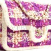 CHANEL LARGE FLAP BAG TWEED, SHEARLING LAMBSKIN & GOLD-TONE METAL FUSCHIA, PINK, BEIGE & BROWN AS5686 (26.5*16.5*9cm) CHANEL LARGE FLAP BAG TWEED, SHEARLING LAMBSKIN & GOLD-TONE METAL FUSCHIA, PINK, BEIGE & BROWN AS5686 (26.5*16.5*9cm)