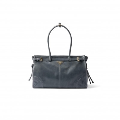 PRADA BONNIE LARGE LEATHER HANDBAG 1BA433 (38*24*12cm)