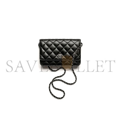 CHANEL CLASSIC WALLET ON CHAIN LAMBSKIN BLACK AS4241 (19.2*12.3*3.5cm) CHANEL CLASSIC WALLET ON CHAIN LAMBSKIN BLACK AS4241 (19.2*12.3*3.5cm)