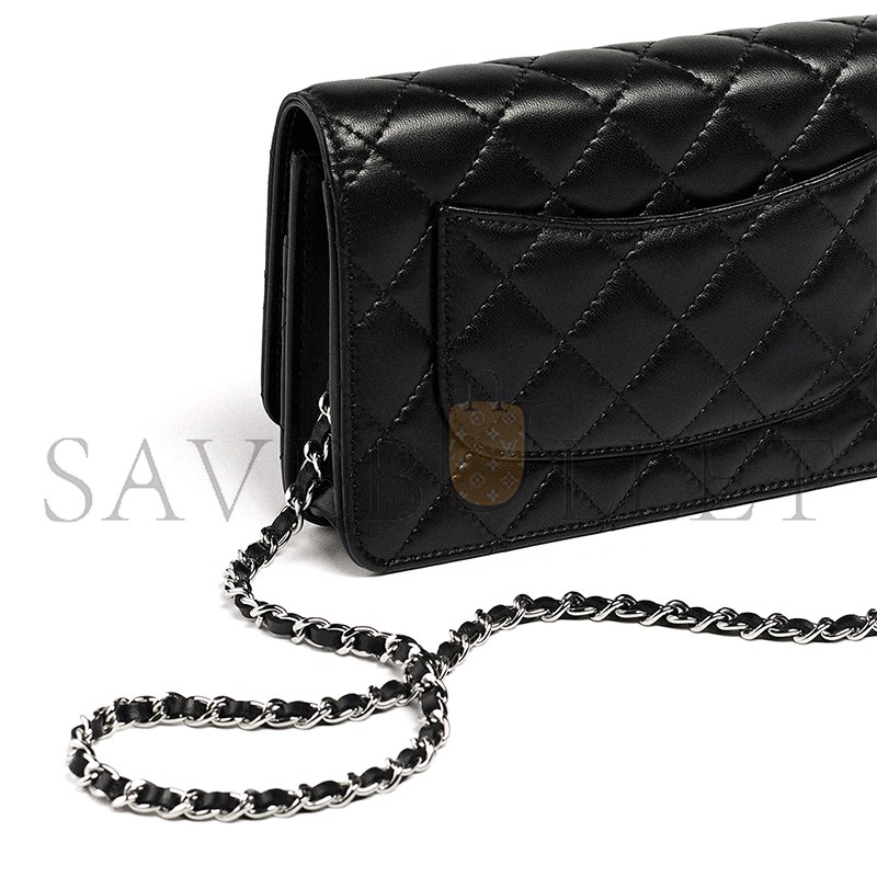 CHANEL CLASSIC WALLET ON CHAIN LAMBSKIN BLACK AS4241 (19.2*12.3*3.5cm) CHANEL CLASSIC WALLET ON CHAIN LAMBSKIN BLACK AS4241 (19.2*12.3*3.5cm)