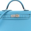 HERMES MASTER MINI KELLY EPSOM BLUE CELESTE PALLADIUM HARDWARE (19*12*5.5cm)