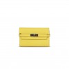 HERMES MASTER KELLY DEPLIANT WALLET OSTRICH PALLADIUM HARDWARE (15*10*3cm)