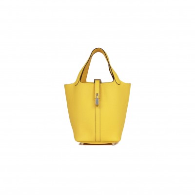 HERMES PICOTIN LOCK 18 CLEMENCE PALLADIUM HARDWARE (18*18*13cm)