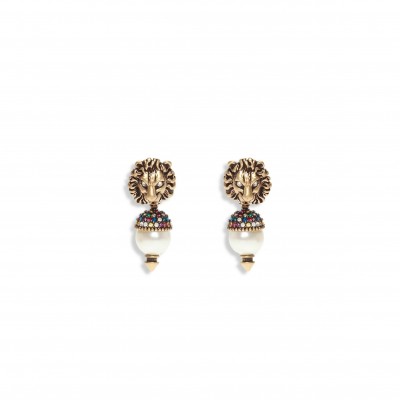 GUCCI LION HEAD EARRINGS 580603